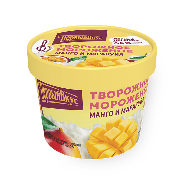 Мороженое творожное «Первый вкус» манго и маракуйя