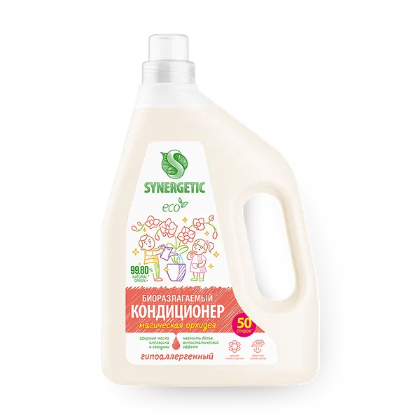Кондиционер-ополаскиватель для белья Synergetic Магическая орхидея гипоаллергенный, биоразлагаемый