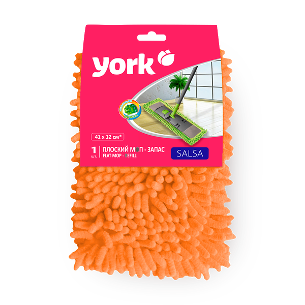 Насадка для швабры York Salsa из микрофибры плоский моп 38,8 х 9 см