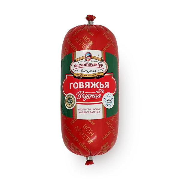 Колбаса говяжья Вкусная «Первомайские деликатесы» варёная