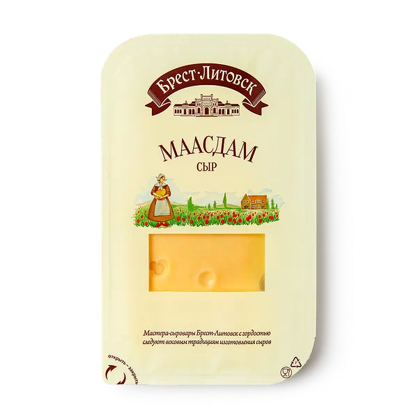 Сыр Маасдам «Брест-Литовск» 45% нарезка