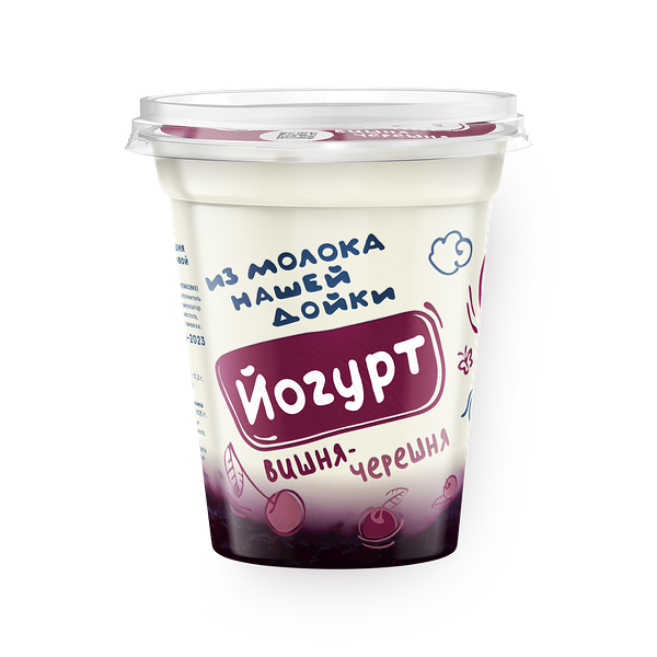 Йогурт «Из молока нашей дойки» вишня-черешня 3,2-6%