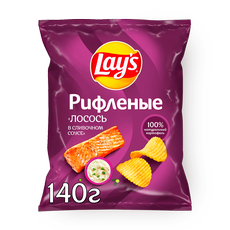 Lay's Лосось в сливочном соусе рифлёные