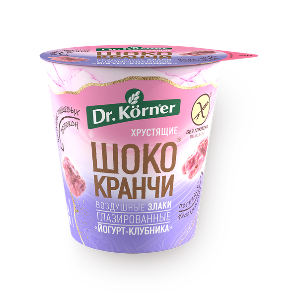 Хлебцы злаковые Шококранчи Dr. Korner йогурт-клубника глазированные