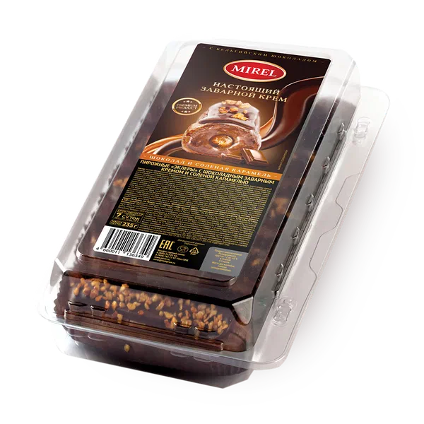 Пирожное заварное Mirel с кремом солёная карамель