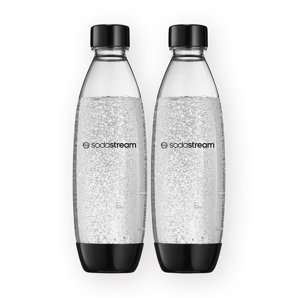 SodaStream pair of 1 liter black plastic bottles FUSE series