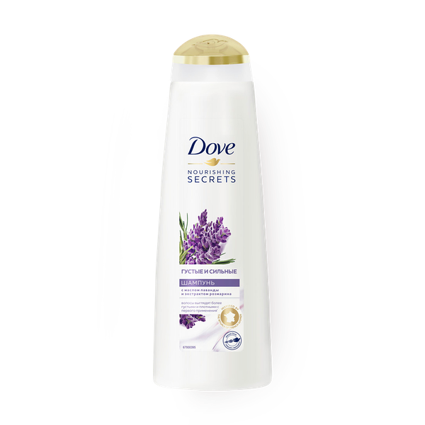Шампунь Dove Густые и сильные с маслом лаванды и экстрактом розмарина