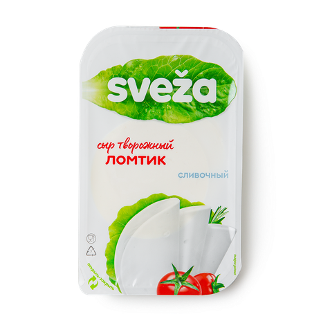 Сыр сливочный творожный Ломтик Sveza 60% нарезка