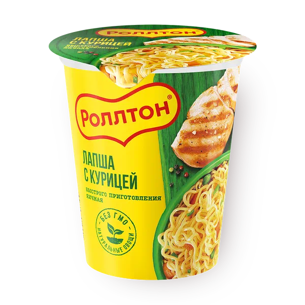 Лапша быстрого приготовления «Роллтон» Горячая порция с курицей