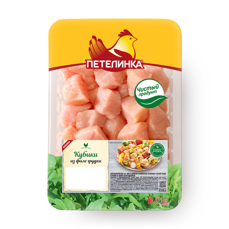 Филе грудки цыплёнка-бройлера Кубики «Петелинка»