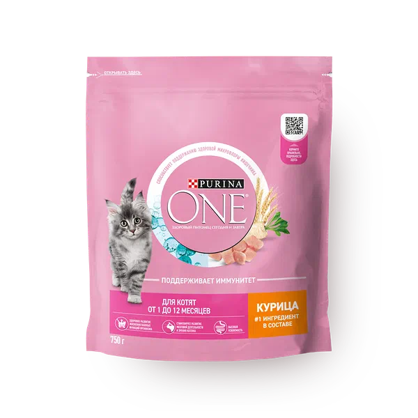 Сухой корм для котят Purina One курица с цельными злаками