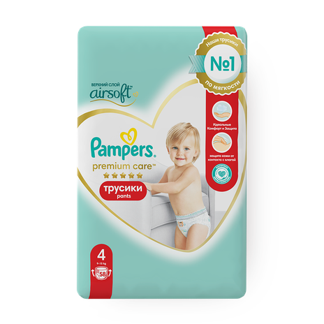 Подгузники-трусики Pampers Premium Care размер 4 9-15 кг