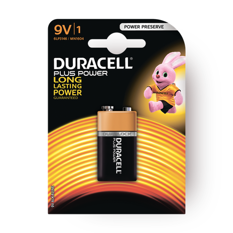 Duracell Plus Type 9V batteries