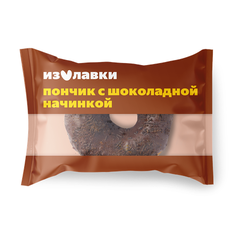 Пончик глазированный «Из Лавки» с начинкой со вкусом шоколада замороженный