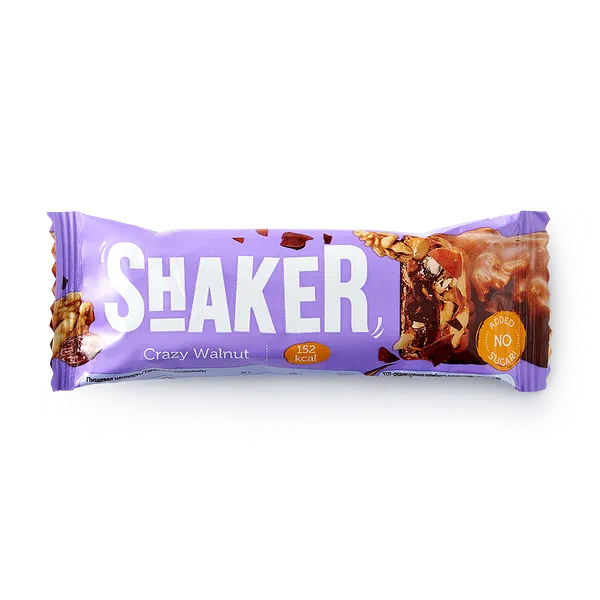 Батончик низкоуглеводный FitnesShock Shaker грецкий орех в глазури без сахара
