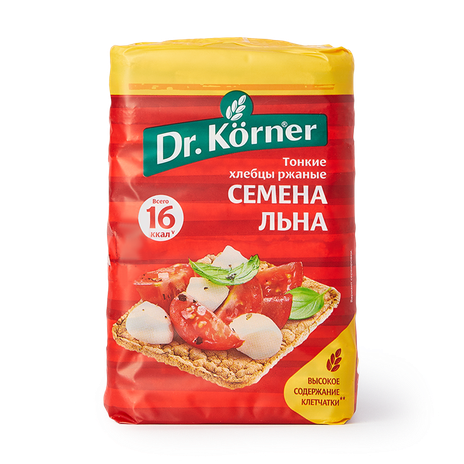 Хлебцы ржаные тонкие Dr.Korner с семенами льна