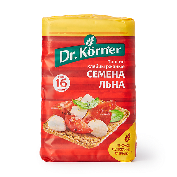 Хлебцы ржаные тонкие Dr.Korner с семенами льна