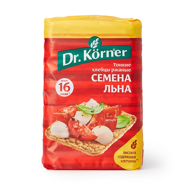 Хлебцы ржаные тонкие Dr.Korner с семенами льна