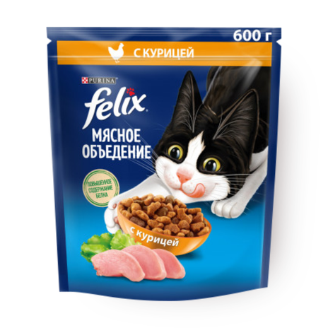 Сухой корм для кошек Felix Мясное объедение с курицей