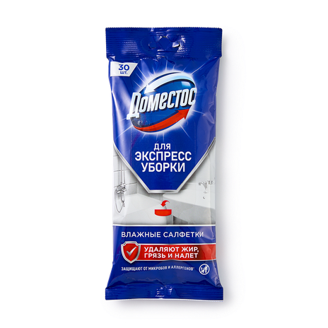 Салфетки влажные антибактериальные «Доместос» для поверхностей, 30 шт ...