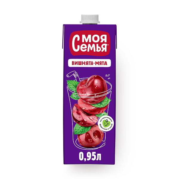 Напиток сокосодержащий Вишнята-мята «Mоя Семья»