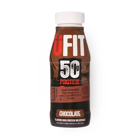 UFIT chocolate flavored protein drink