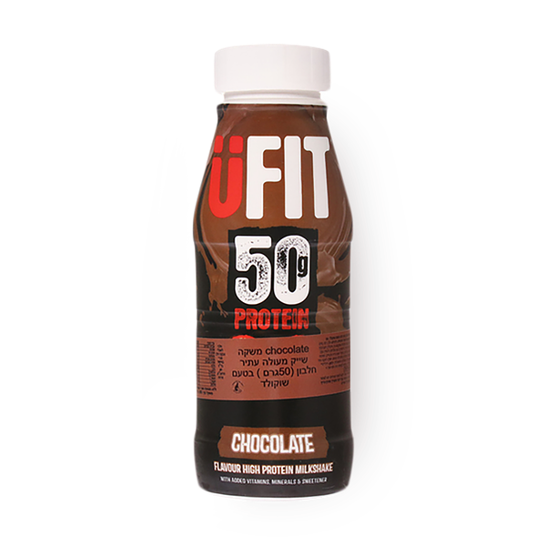 UFIT chocolate flavored protein drink