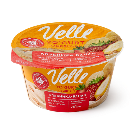 Продукт овсяный Velle клубника-банан