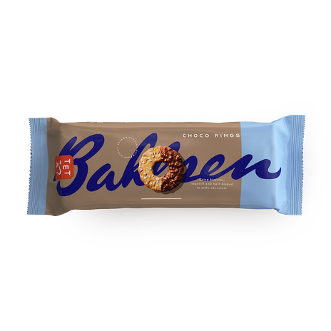Печенье Bashlen Choco Rings , частично покрытое молочным шоколадом,посыпанное сахаром