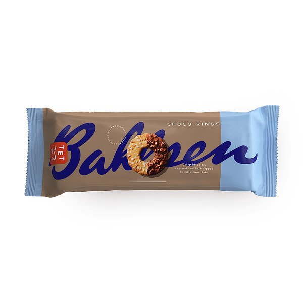 Печенье Bashlen Choco Rings , частично покрытое молочным шоколадом,посыпанное сахаром