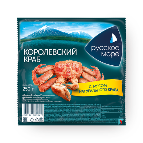 Крабовые палочки Королевский краб «Русское море» с мясом краба