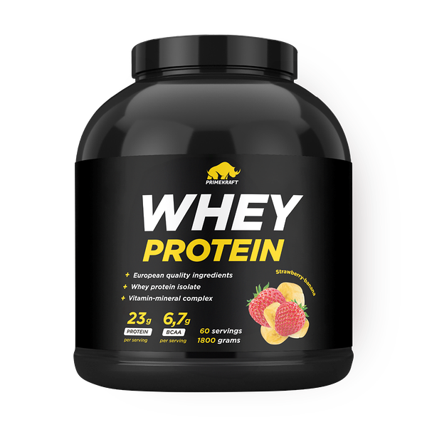 Протеин сывороточный PrimeKraft Whey клубника-банан