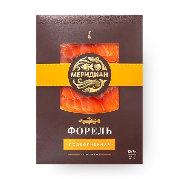 Форель подкопчённая «Меридиан» ломтики