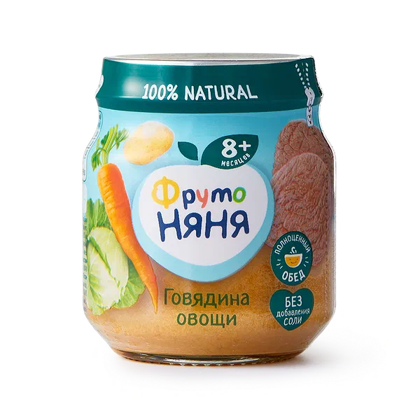 Мясное пюре «Фрутоняня» говядина с овощами