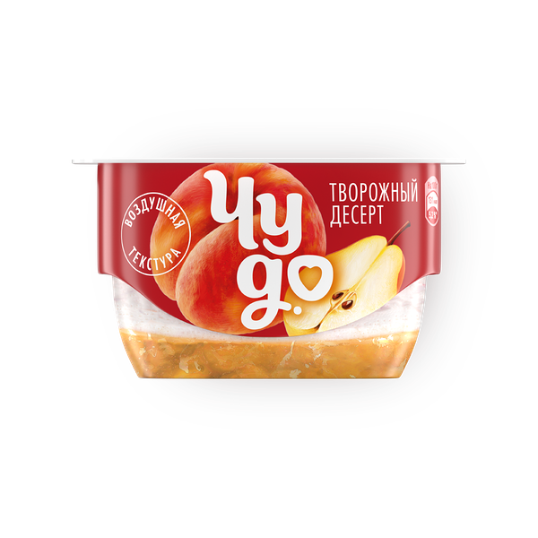 Творожок двухслойный «Чудо» груша и персик 4,2%