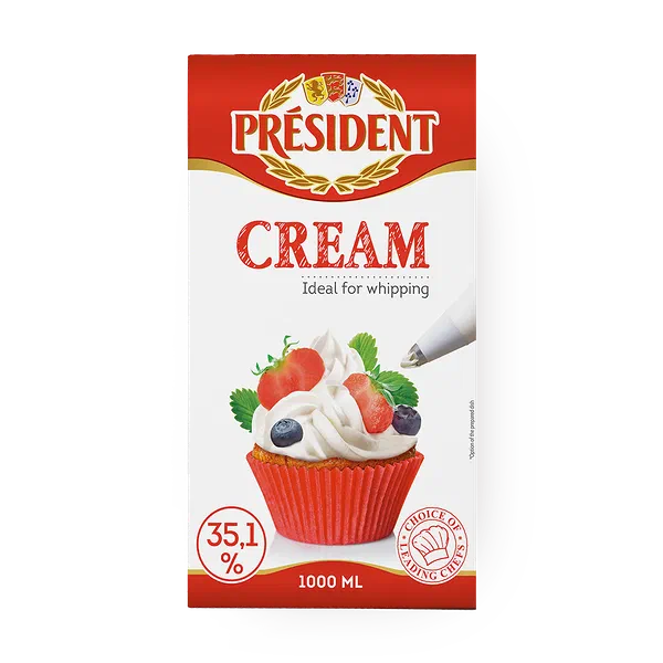 Сливки President 35,1%