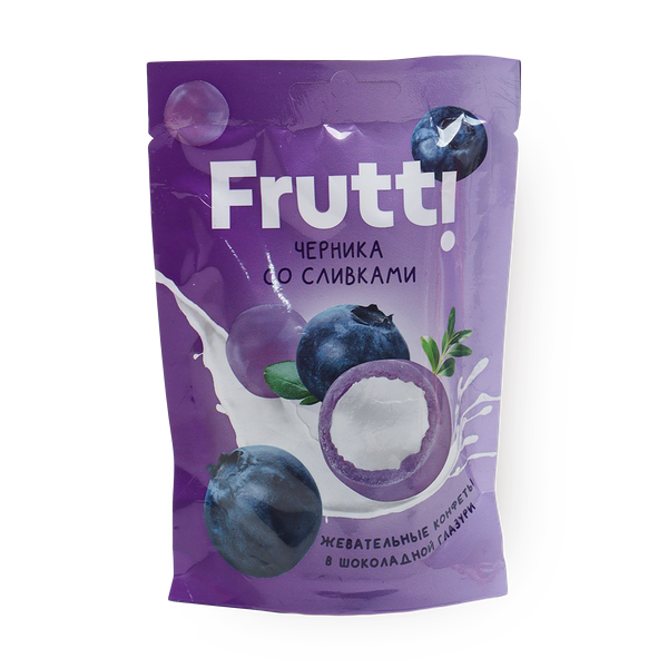 Конфеты жевательные Frutti черника со сливками в шоколадной глазури