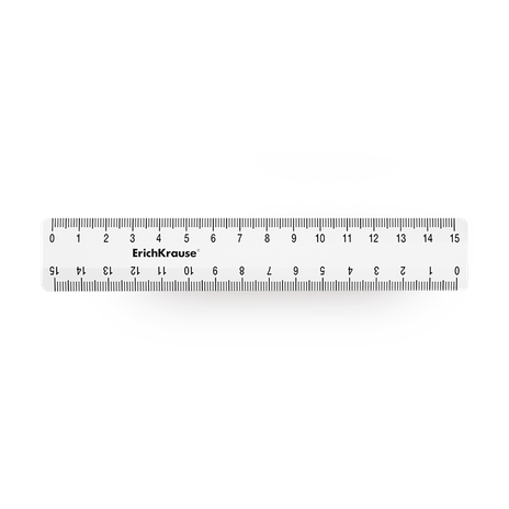 Линейка пластиковая ErichKrause Clear 15см прозрачная