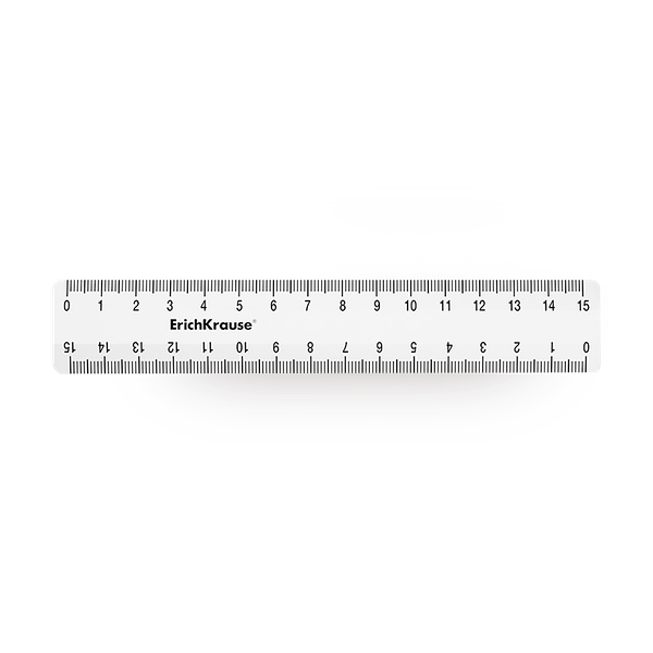 Линейка пластиковая ErichKrause Clear 15см прозрачная