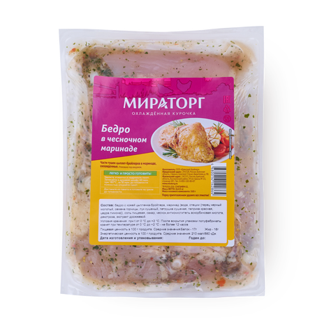 Бедро цыплёнка-бройлера «Мираторг» в чесночном маринаде охлаждённое