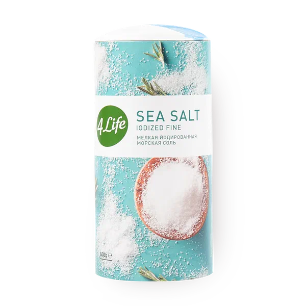 Соль морская йодированная 4life мелкая