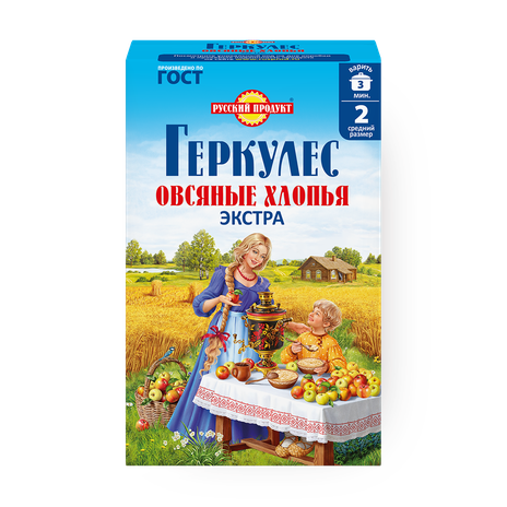 Хлопья овсяные Геркулес Экстра Русский продукт