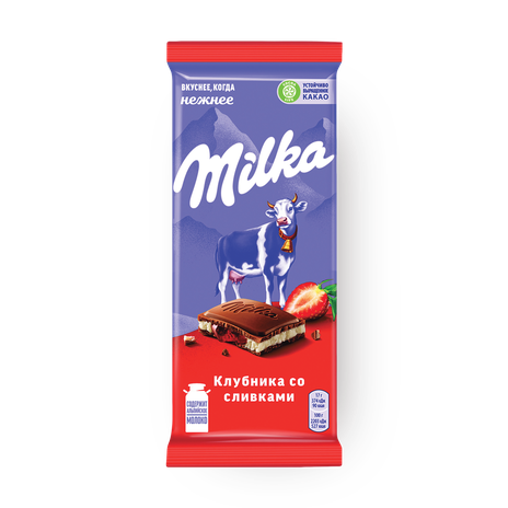 Шоколад Milka клубника со сливками
