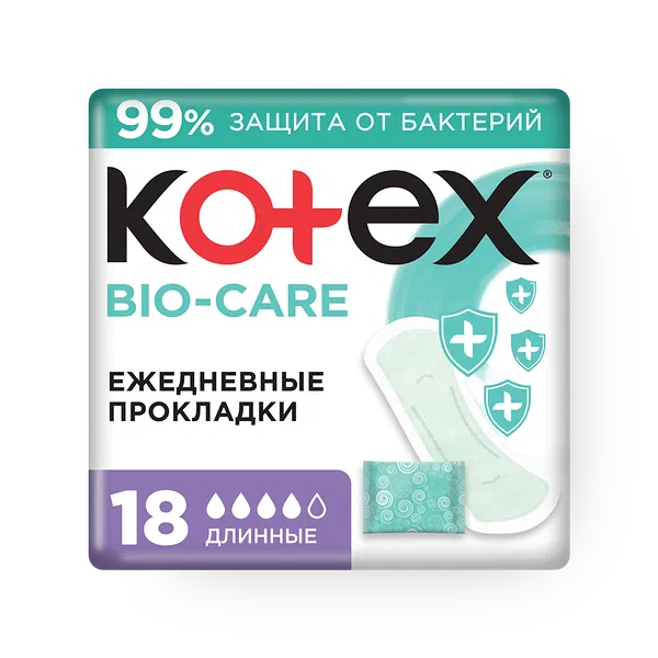 Прокладки ежедневные Kotex Bio-Care длинные