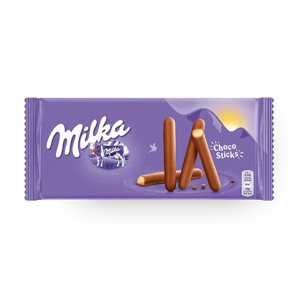 Печенье-палочки Milka Lila Sticks покрытое молочным шоколадом