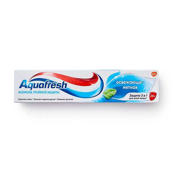 Зубная паста Aquafresh Формула тройной защиты освежающе-мятная