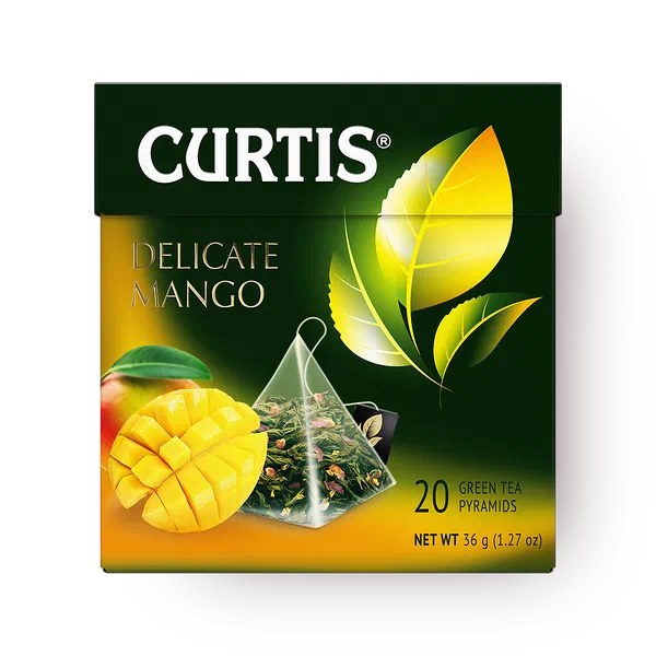 Чай зелёный Delicate Mango Curtis в пирамидках