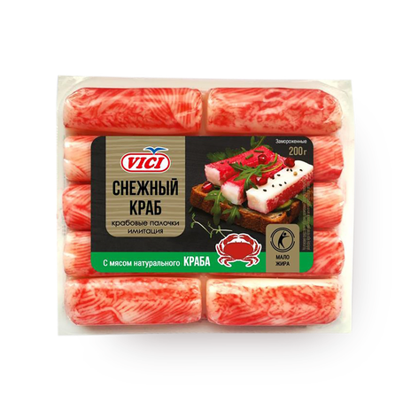 Крабовые палочки Vici с мясом натурального краба замороженные