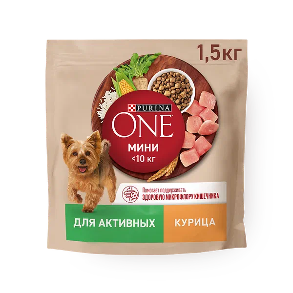 Сухой корм для собак мелких пород Purina One Mini курица и рис