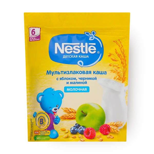 Каша молочная «Нестле» мультизлаковая яблоко-черника-малина